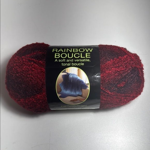 Other - Rainbow Boucle Yarn in Red and Black #344
